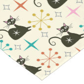 Mid Century Black Atomic Cat with Starbursts Korte Tafelloper (Hoek)