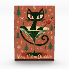 Mid Century Black Cat Merry Martini Christmas Fotoblokken
