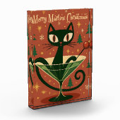 Mid Century Black Cat Merry Martini Christmas Fotoblokken (Links)