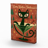 Mid Century Black Cat Merry Martini Christmas Fotoblokken (Rechts)