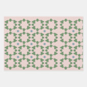 Mid Century Blush Roze, Sage & Blauw Inpakpapier Vel (Voorkant)