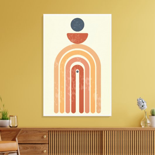 Mid Century Boho Art, met grote afwerking Canvas Afdruk (Insitu (Woonkamer))