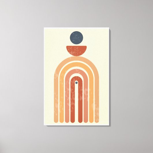 Mid Century Boho Art, met grote afwerking Canvas Afdruk (Voorkant)