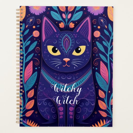 Mid Century Boho Style / Bloemen kat liefhebber Planner (Voorkant)