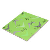 Mid Century Boomerangs Starbursts Green Tegeltje (Zijkant)