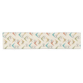 Mid Century Boomerangs Starbursts Meerkleurig Korte Tafelloper (Horizontaal)