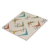 Mid Century Boomerangs Starbursts Meerkleurig Tegeltje (Zijkant)