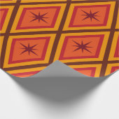 Mid Century Brown Stars op retro diamanten Cadeaupapier (Hoek)