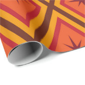 Mid Century Brown Stars op retro diamanten Cadeaupapier (Rol Hoek)