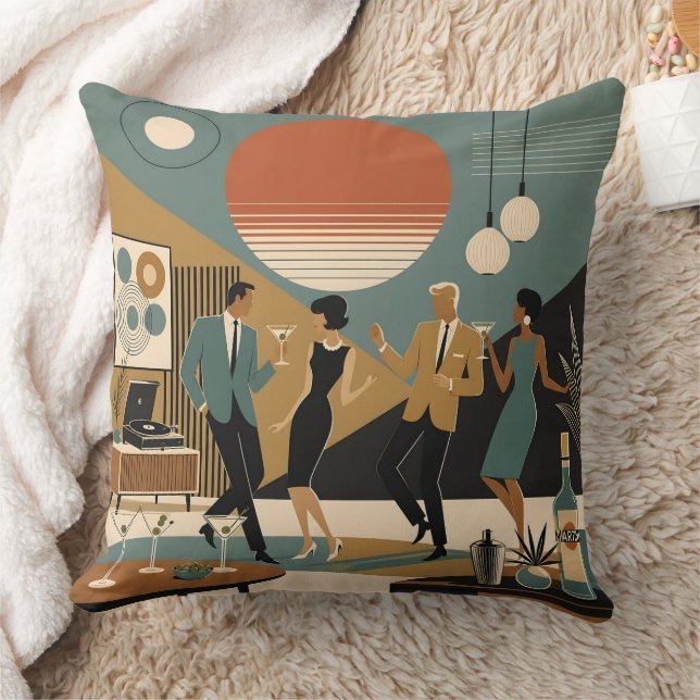 Mid Century California Vibes Martini Dansfeest Kussen (Deken)