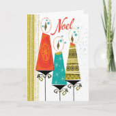 Mid-Century Candles Christmas Kaart (Voorkant)