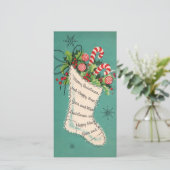 Mid Century Candy Canes Kerstkous Feestdagenkaart (Staand voorkant)
