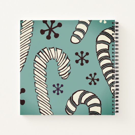 Mid-Century Candy Canes Notitieboek (Achterkant)