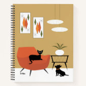 Mid Century Cat and Black Chihuahua Notitieboek (Voorkant)