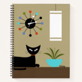 Mid Century Cat with Ball Cat Notitieboek (Voorkant)