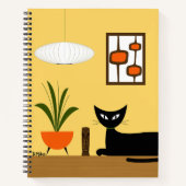 Mid Century Cat with Mod Pods on Yellow Notitieboek (Voorkant)