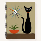 Mid Century Cat with Starburst Clock  Notitieboek (Voorkant)