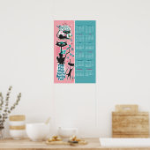 Mid-Century Cats Calendar Keuken Poster (Keuken)