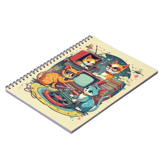 Mid Century Cats met Retro Records en TV Notitieboek (Linkerzijde)