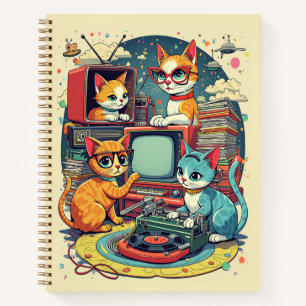 Mid Century Cats met Retro Records, TV Journal Notitieboek