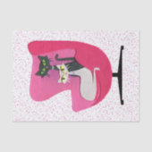 Mid Century Cats Roze Stoel Polka Dots Tissuepapier (Voorkant)