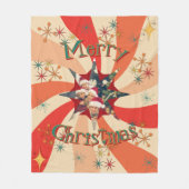 Mid Century Christmas Atomic Retro Wave Star Photo Fleece Deken (Voorkant)