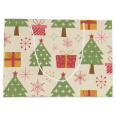 Mid Century Christmas Atomic Trees with Snowflakes Groot Cadeauzakje (Achterkant)