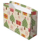 Mid Century Christmas Atomic Trees with Snowflakes Groot Cadeauzakje (Achterkant Gekanteld)