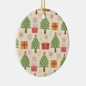 Mid Century Christmas Atomic Trees with Snowflakes Keramisch Ornament (Rechts)