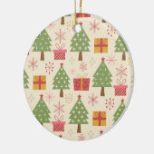 Mid Century Christmas Atomic Trees with Snowflakes Keramisch Ornament (Links)