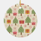 Mid Century Christmas Atomic Trees with Snowflakes Keramisch Ornament (Achterkant)