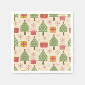 Mid Century Christmas Atomic Trees with Snowflakes Servet (Voorkant)