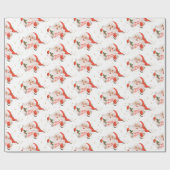 Mid Century Christmas Caroling Santa Claus Cadeaupapier (Vlak)