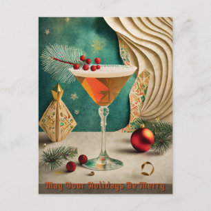 Mid Century Christmas Cocktail Party Happy Hour Briefkaart