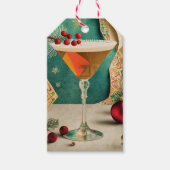 Mid Century Christmas Cocktail Party Happy Hour Cadeaulabel (Voorkant)