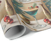 Mid Century Christmas Cocktail Party Happy Hour Cadeaupapier (Rol Hoek)
