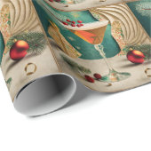 Mid Century Christmas Cocktail Party Happy Hour Cadeaupapier (Rol Hoek)