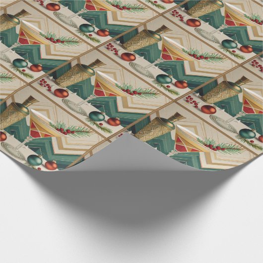 Mid Century Christmas Cocktail Party Happy Hour Cadeaupapier (Hoek)