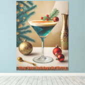 Mid Century Christmas Cocktail Party Happy Hour Canvas Afdruk (Insitu (Houten vloer))
