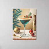 Mid Century Christmas Cocktail Party Happy Hour Canvas Afdruk (Voorkant)