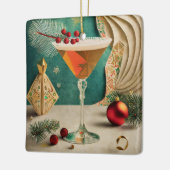 Mid Century Christmas Cocktail Party Happy Hour Keramisch Ornament (Links)