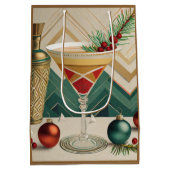 Mid Century Christmas Cocktail Party Happy Hour Medium Cadeauzakje (Achterkant)