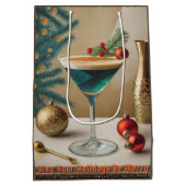 Mid Century Christmas Cocktail Party Happy Hour Medium Cadeauzakje (Achterkant)