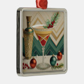 Mid Century Christmas Cocktail Party Happy Hour Metalen Ornament (Rechts)