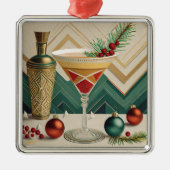 Mid Century Christmas Cocktail Party Happy Hour Metalen Ornament (Voorkant)