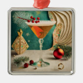 Mid Century Christmas Cocktail Party Happy Hour Metalen Ornament (Voorkant)