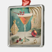 Mid Century Christmas Cocktail Party Happy Hour Metalen Ornament (Links)
