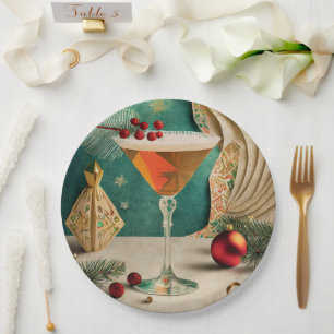 Mid Century Christmas Cocktail Party Happy Hour Papieren Bordje
