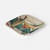 Mid Century Christmas Cocktail Party Happy Hour Papieren Bordje (Gebogen)