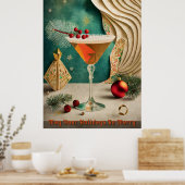 Mid Century Christmas Cocktail Party Happy Hour Poster (Keuken)
